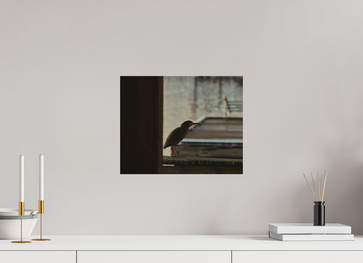 15 x 12″, Wood Prints The Dockside Heron