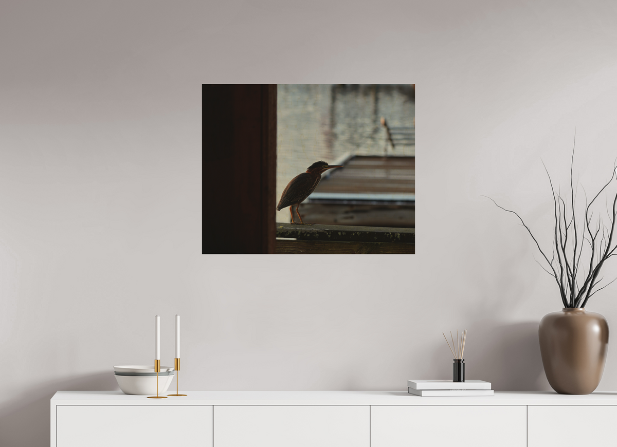 30 x 24″, Wood Prints The Dockside Heron