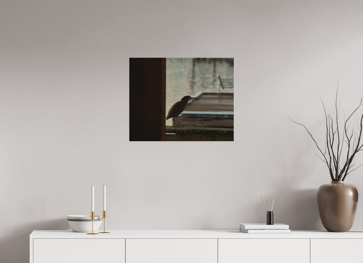 25 x 20″, Wood Prints The Dockside Heron